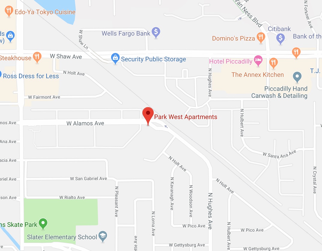 Park West Apartment Homes Fresno Map
